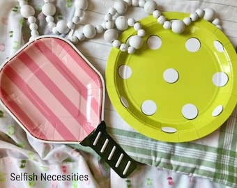 Pickleball Party Plates - Pickleball Birthday Supplies - Dink and Drink Party Tableware - Retirement Party Decor - Set of 8