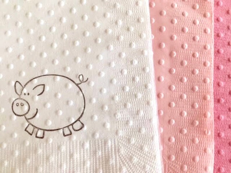 Pig Napkins Baby Shower Napkins Birthday Party Piggy Etsy