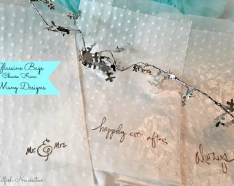 Wedding Favor Bags - Bridal Shower Favor Bags - Glassine Cookie Favor Bags