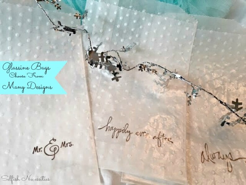 Wedding Favor Bags Glassine Bags Embossed Favor Bags Etsy