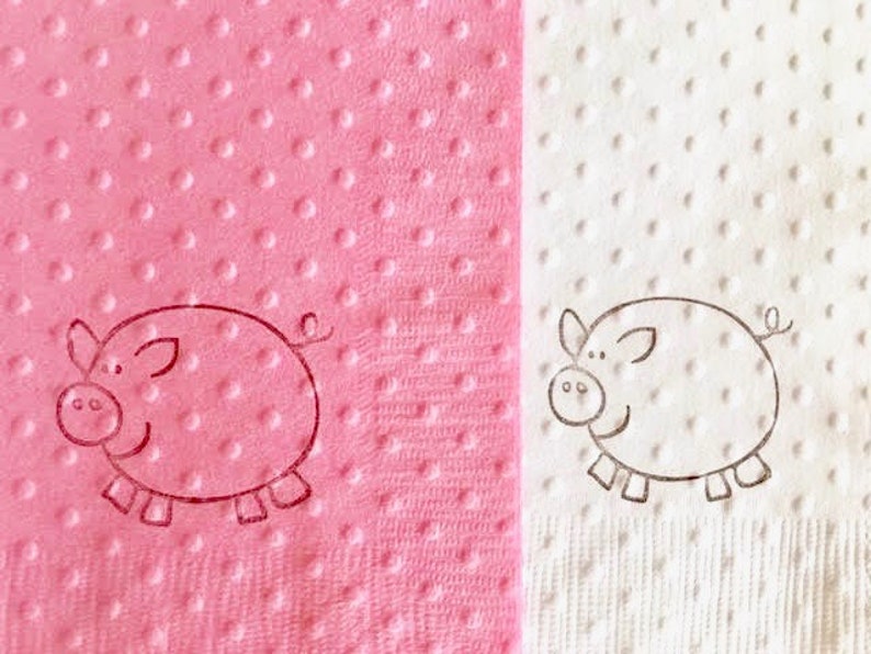 Pig Napkins Baby Shower Napkins Birthday Party Piggy Etsy