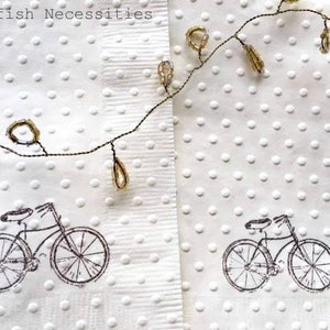 Bicycle Party Napkins - Embossed Bike Napkins - Birthday Party Supplies - Bike Themed Party - Make a Wish Fundraiser - Mountain Bike Event