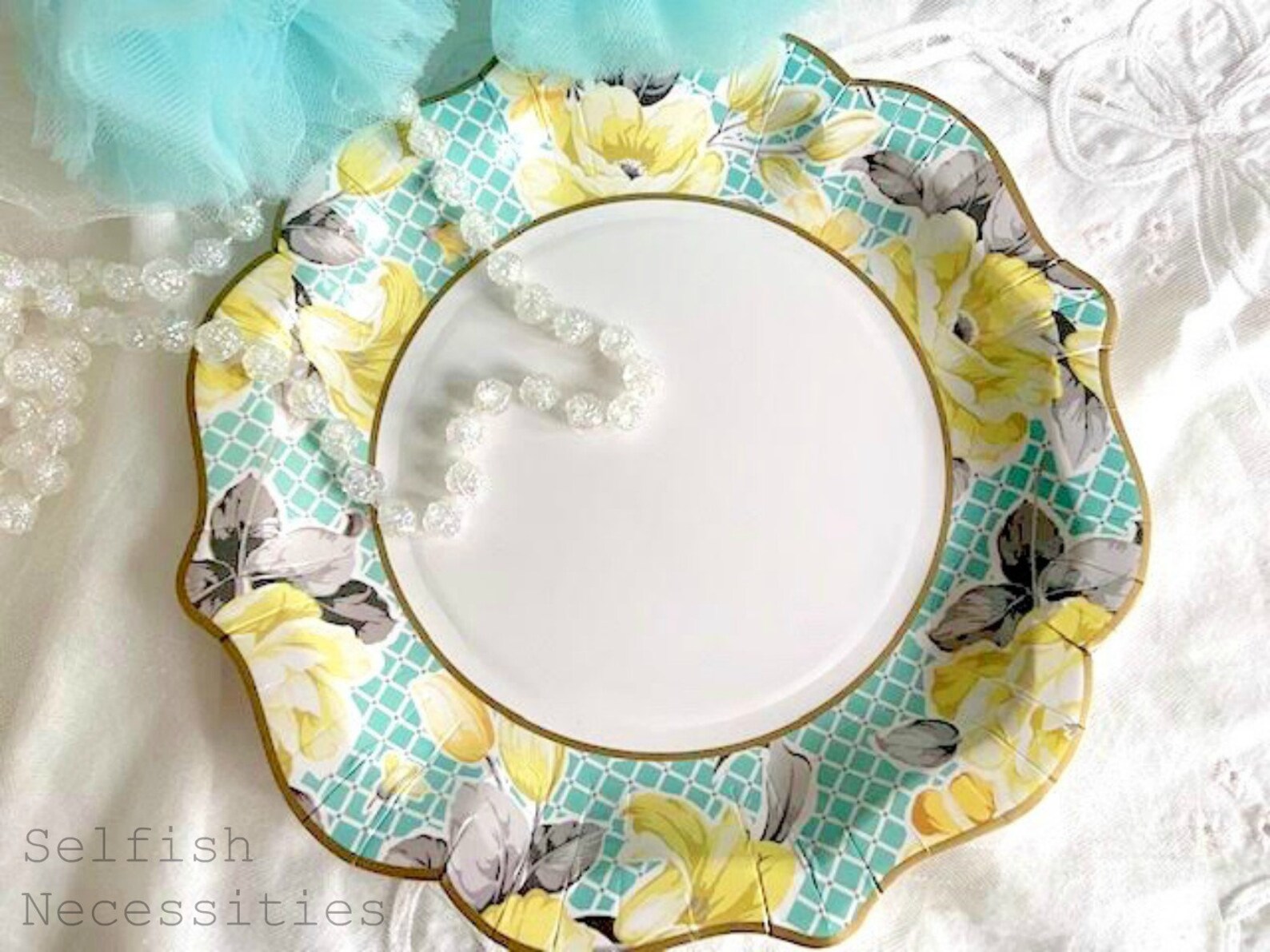 Floral Paper Plates Bridal Shower Supplies Girl Party Etsy