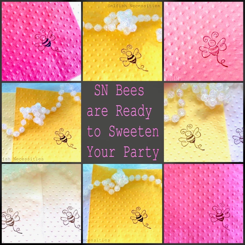 Bumble Bee Napkins Sweet Babee Shower Decor and Tableware Bee Themed Birthday Celebration Bride to Bee Honey Bee Party Essentials image 4