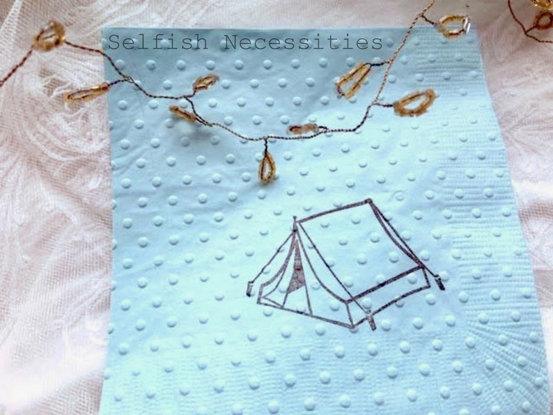 Tent Napkins Camping Party Camping Theme Nature Theme Etsy