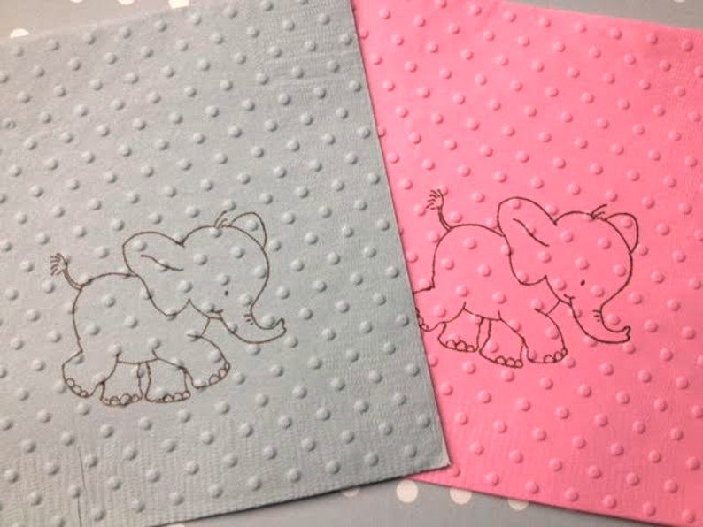 Elephant Napkins Baby Shower Napkins Birthday Napkins Etsy