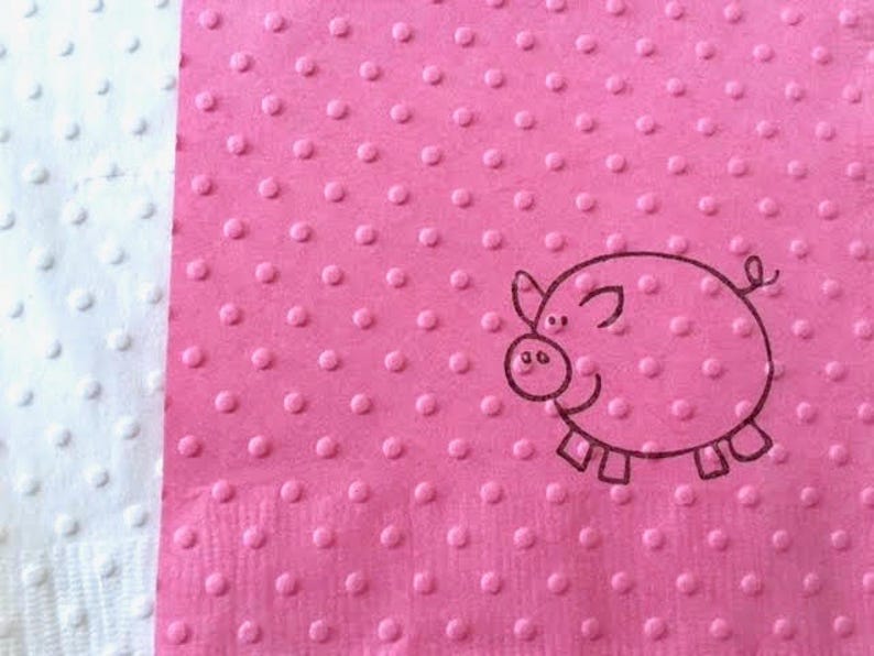 Pig Napkins Baby Shower Napkins Birthday Party Piggy Etsy