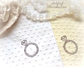 Engagement Ring Embossed Cocktail Napkins - Bridal Shower Supplies - Diamond Ring Party Supplies - She Found her Lover Bachelorette Party