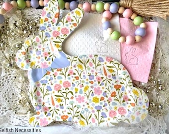 Bunny Shaped Plates For Dessert or Appetizers - Spring Easter Tableware - Some Bunny is One Birthday - Floral Baby Shower Plates - Set/8