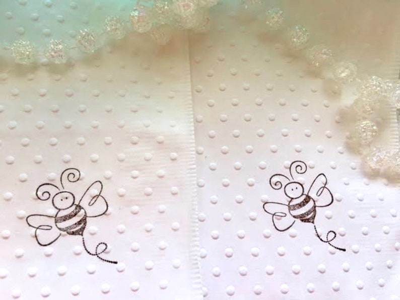 Bumble Bee Napkins Sweet Babee Shower Decor and Tableware Bee Themed Birthday Celebration Bride to Bee Honey Bee Party Essentials White