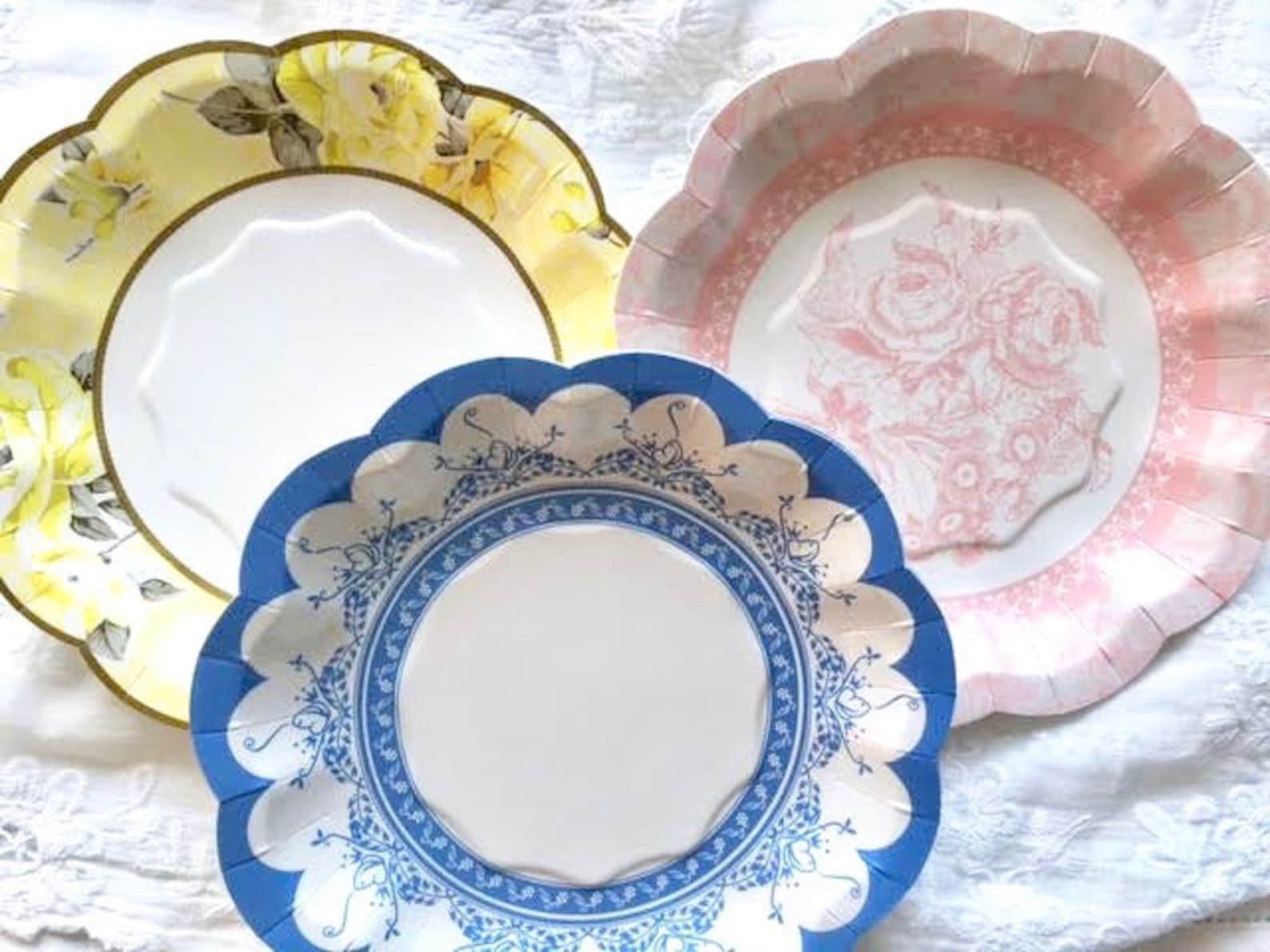 Floral Paper Party Plates Girl Party Supplies Girl Shower Etsy