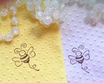 Bumble Bee Napkins - Sweet Babee Shower Decor and Tableware - Bee Themed Birthday Celebration - Bride to Bee - Honey Bee Party Essentials