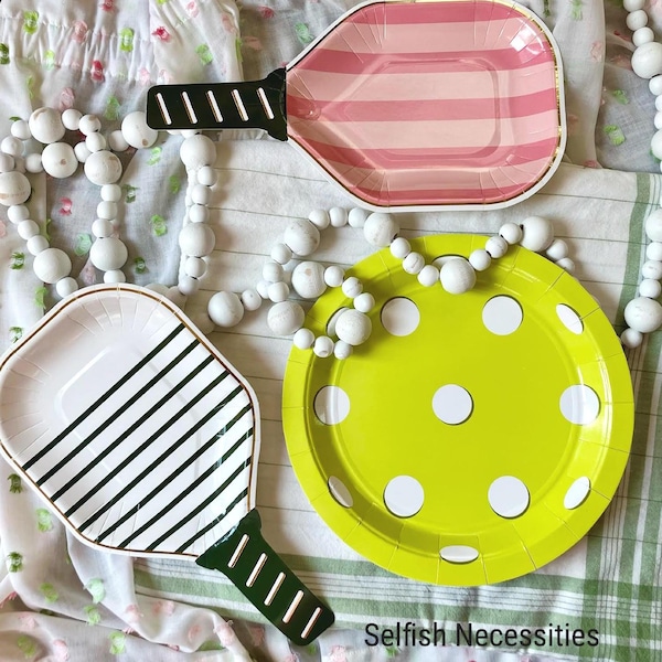 Pickleball Party Plates - Pickleball Birthday Supplies - Dink and Drink Party Tableware - Retirement Party Decor - Set of 8