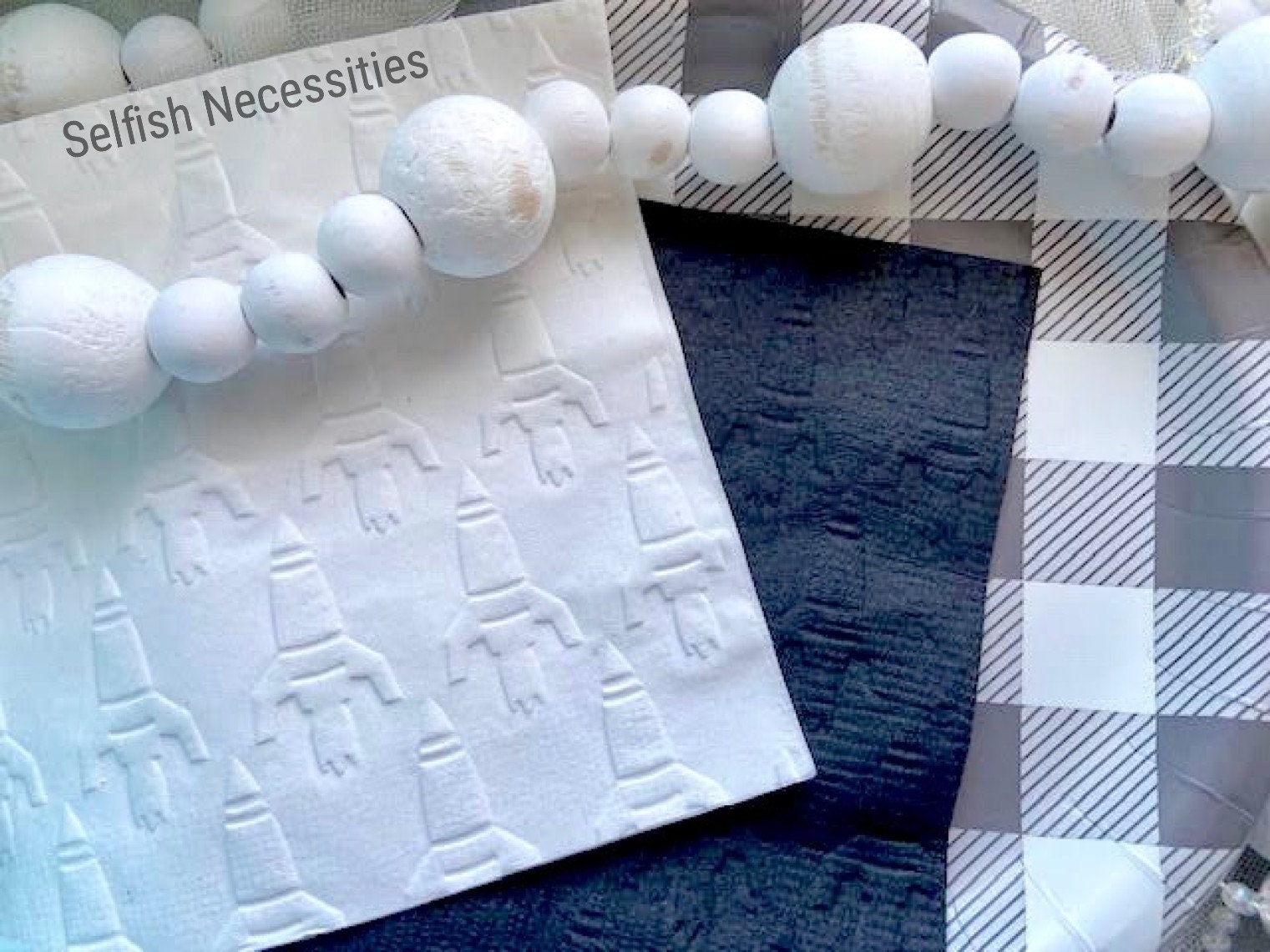 Rocket Ship Napkins First Trip Around the Sun Birthday Party Out of this World Astronaut Event Space Themed Party 3 2 1 Blast