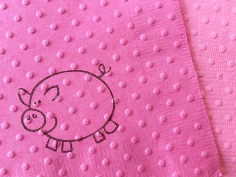 Pig Napkins Baby Shower Napkins Birthday Party Piggy Etsy