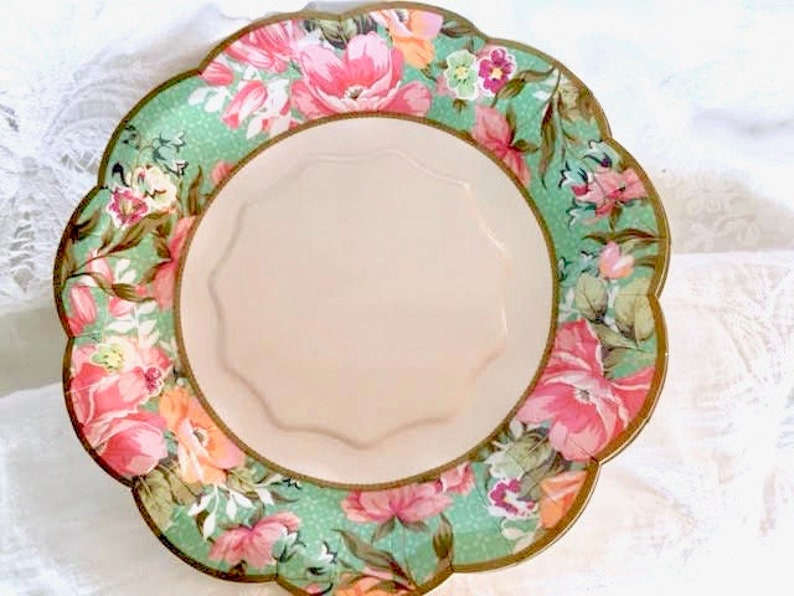 Floral Paper Plates Wedding Cake Plates Party Plates Etsy