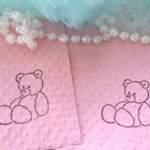 Teddy Bear Party Supplies We Can Bearly Wait Baby Shower Napkins Kid's Birthday Party Decorations Swiss Dot Embossed Custom Napkin image 3
