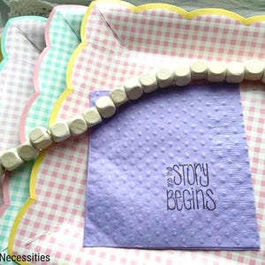 Storybook Party Napkins - And The Story Begins Napkins - Book Theme Baby Shower - Literary Bridal Shower - Next Chapter Party Decor image 8