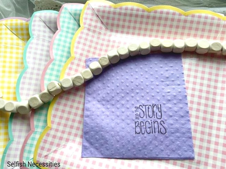 Storybook Party Napkins - And The Story Begins Napkins - Book Theme Baby Shower - Literary Bridal Shower - Next Chapter Party Decor image 8