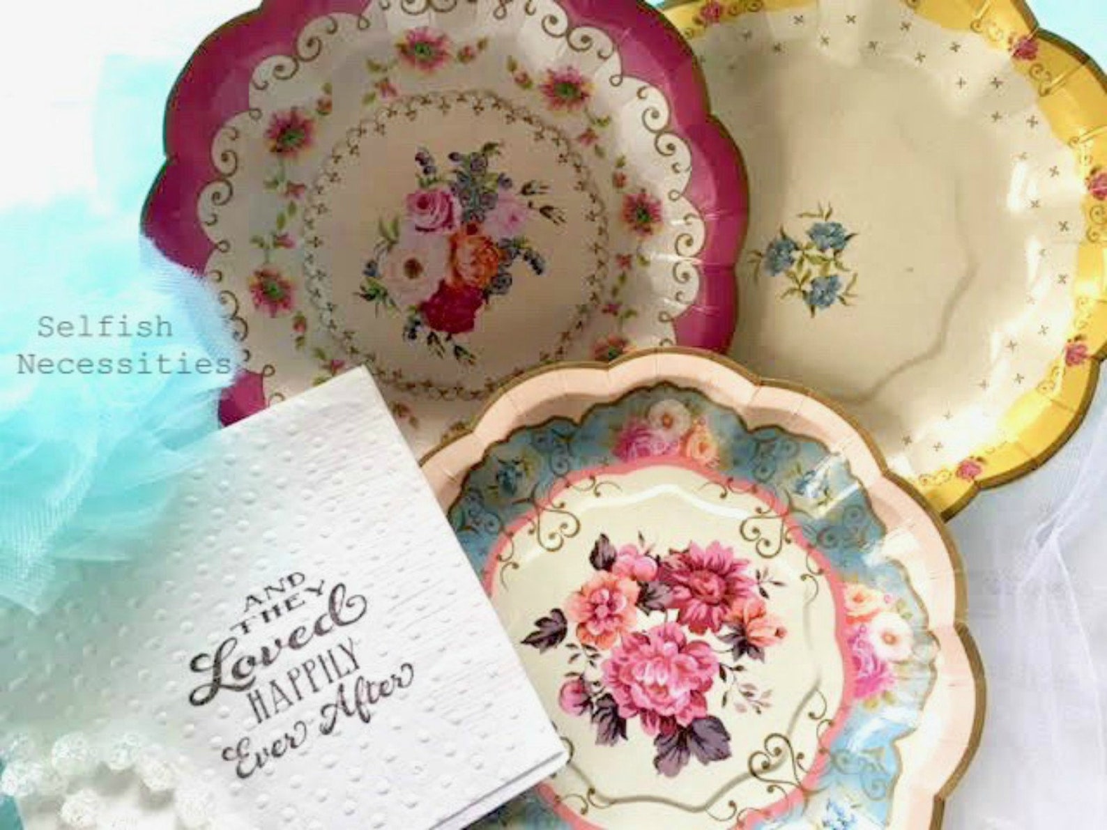Floral Paper Party Plates Bridal Shower Scalloped Plates Bridal Shower Tea Party Baby in Bloom