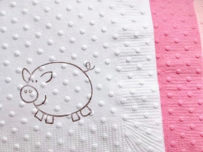 Pig Napkins Baby Shower Napkins Birthday Party Piggy Etsy