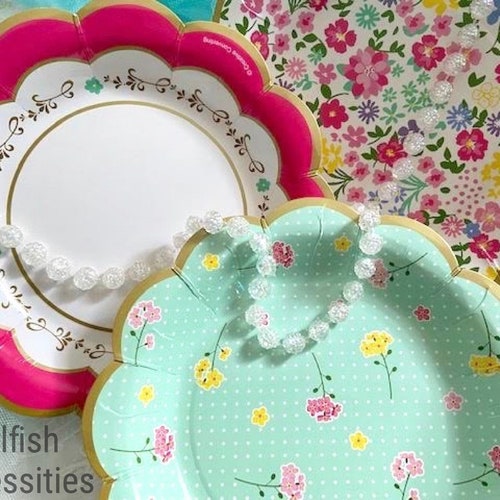 Floral Paper Party Plates Girl Party Supplies Girl Shower Etsy