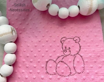 Teddy Bear Party Supplies -  We Can Bearly Wait Baby Shower Napkins - Kid's Birthday Party Decorations - Swiss Dot Embossed Custom Napkin