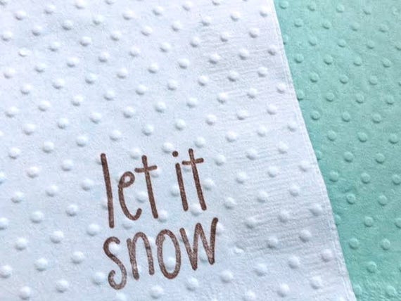 Winter Napkins - Let it Snow - Baby Shower - Bridal Shower - Wedding - Birthday - Frozen Fun - Hot Cocoa Bar - Christmas Napkins - Holiday Il_570xn