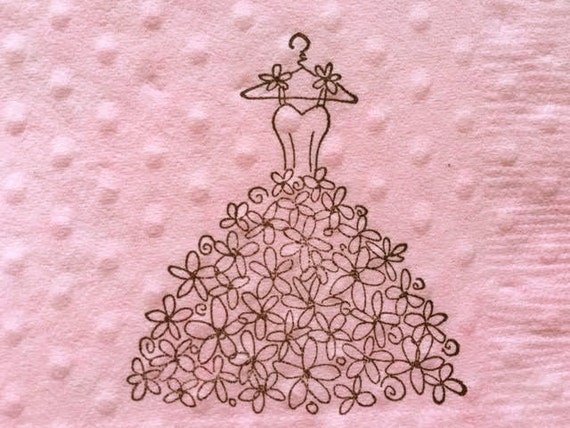 Wedding Dress Napkins - Bridal Shower Napkin - Wedding Napkins - Bridesmaid Party - Fashion Theme - Bachelorette Party - Tea Party Decor Il_570xn