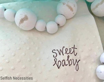 Sweet Baby Custom Napkins - Gender Neutral Baby Shower Decorations - Sprinkle the Mom to Be Celebration - Cookie Table Decor for Baby Shower