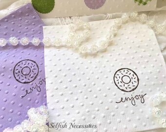 Donut Party Napkins - Wedding Donut Bar Decor - Donut Party Supplies - Donut Mind if I Do Bridal Shower - Sweet One Birthday Theme