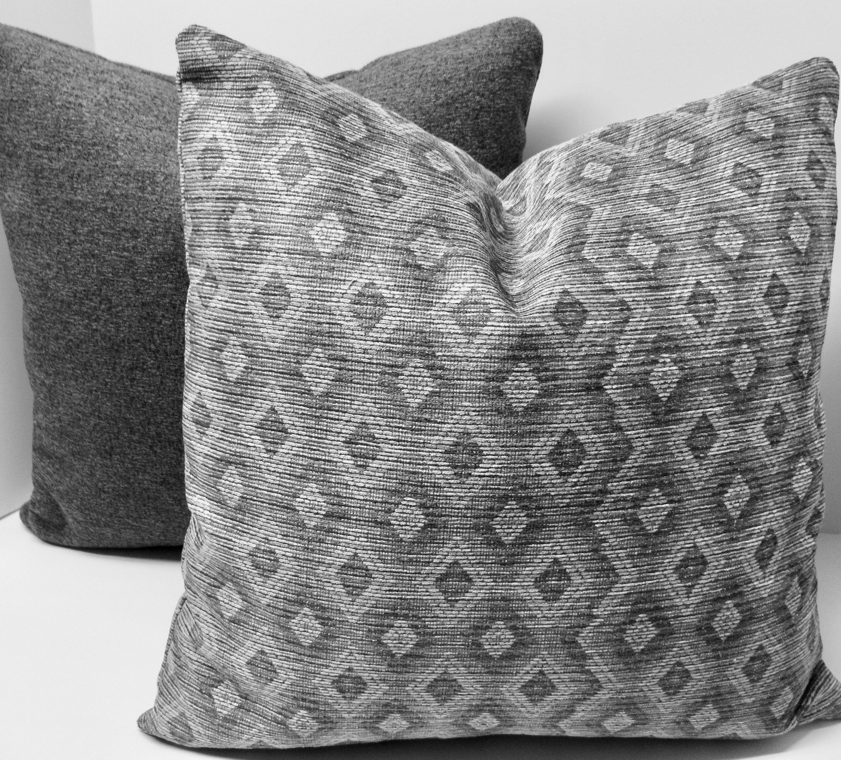 Grey Diamond Geometric Pillow Cover/ Designer Chenille Etsy Australia