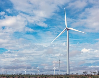 Fotografía digital del parque eólico de Texas