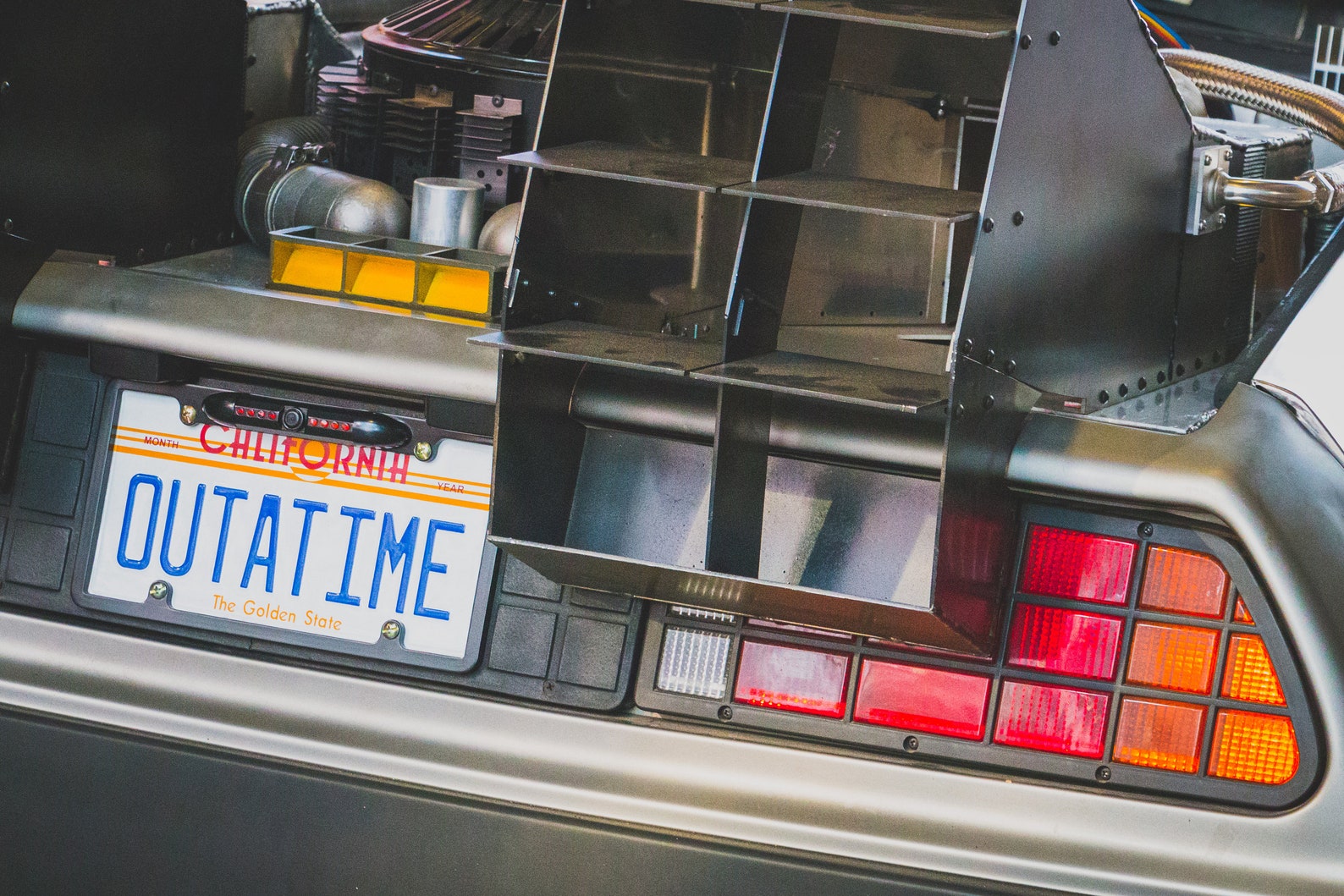 Delorean Replica Rear Angle Image Back to the Future Digital Photograph ...