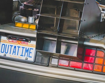 Delorean Replica Rear Angle Image Back to the Future Digital Photograph