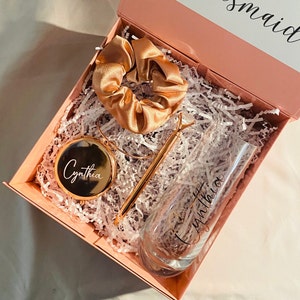 Bridesmaids Personalized Proposal Gift Box, Rose gold, Pink, Custom maid of honor, matron of honor, bridesmaid. immagine 1