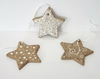 Star Ornament, Winter Ornament, Ceramic Ornament, Ceramic Star