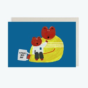Carte de fête des pères // Ours, père, papa, carte fantaisiste, animal, nature, carte de voeux, mignon