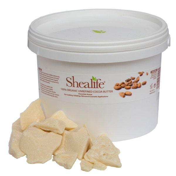 Shea Life 100%  Organic Unrefined Cocoa Butter, 100g, 500g, 1KG, 2KG, 5KG, 10KG, 25KG