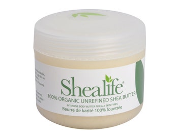 Manteiga de karité 100% orgânica não refinada, para condicionamento de pele sensível e seca Pomada para pele de bebê Tratamento de eczema, psoríase e pele danificada