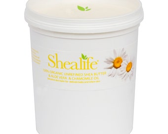 Shea Life, 100% Organic Unrefined Shea Butter, with Aloe Vera Oil & Chamomile Oil,  1Kg, Conditioning Baby Skin, 1kg