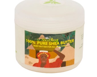 Manteiga de karité 100% pura e natural não refinada, para condicionamento de pele sensível e seca, pomada para pele de bebê, tratamento de eczema, psoríase e pele danificada