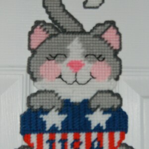 Patriotic Kitty Door Hanger