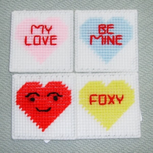 Conversation Heart Coasters - 4 sets go 4 available