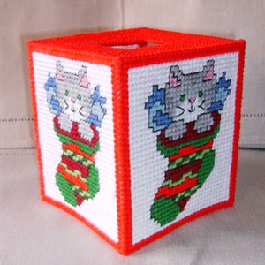 Christmas Kitty Tissue Box Covers