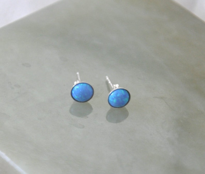 6mm Opal Earrings Sterling Silver Stud Earrings Australian Etsy