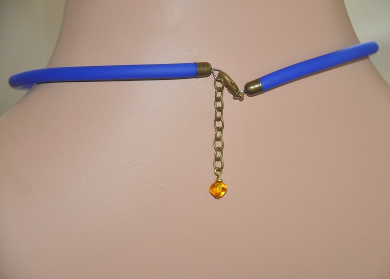 Contemporary Jewelry Yellow Blue Choker Unusual Jewelry Contemporary Necklace for Women