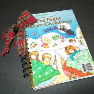 Little Golden Book Christmas Journal, Holiday Junk Journal, Christmas Planner, Glue Book,Scrapbook, Vintage Book Junk Journal, Blank Journal