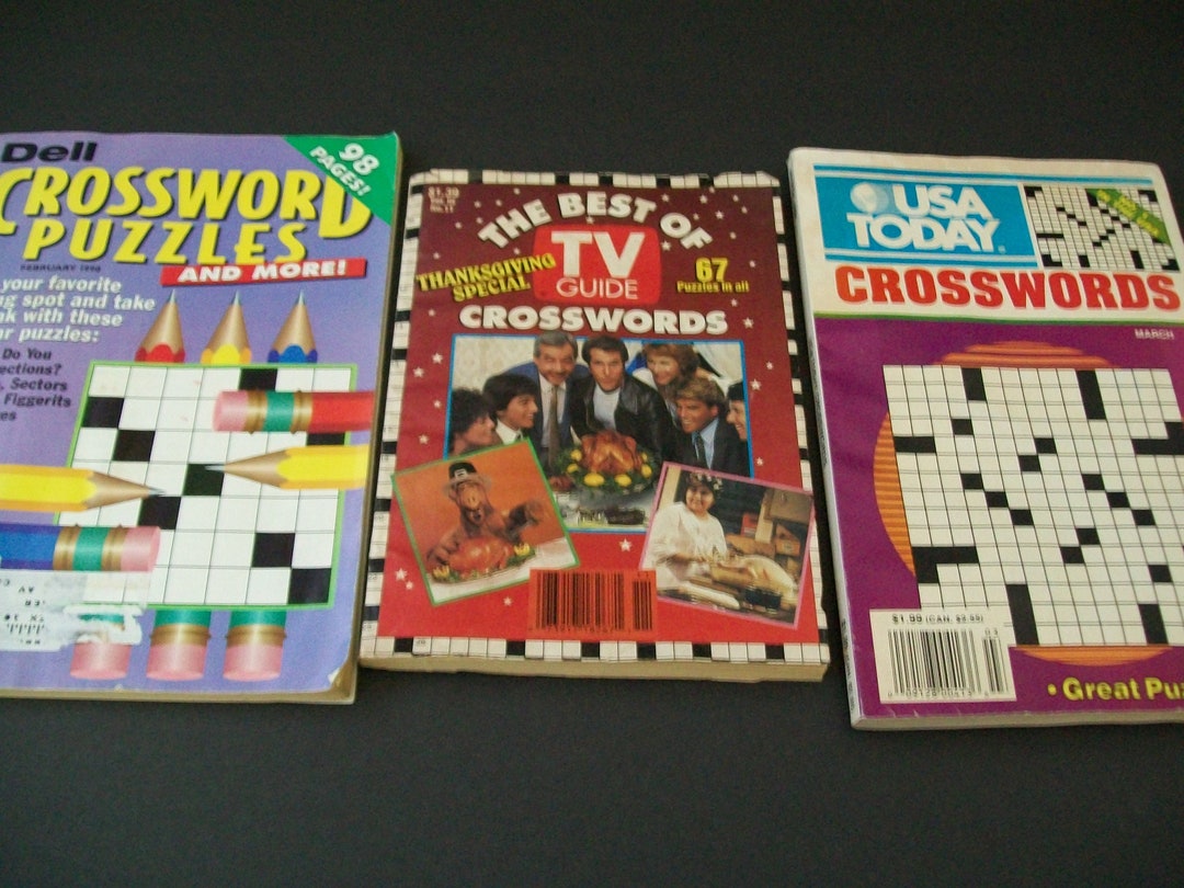 Vintage Crossword Puzzle Booklets Bundle 1990s Pamphlet Etsy