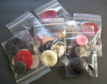 Large Vintage Buttons, Mixed Button Assortment, Plastic Buttons, Old Buttons, for DIY Crafts, Sewing, Art